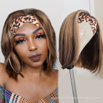 Wholesale Headband Bob Wig Human Hair For Black Women,Remy Human Hair Headband Wig,Headband Straight Ponytail Human Hair Wig